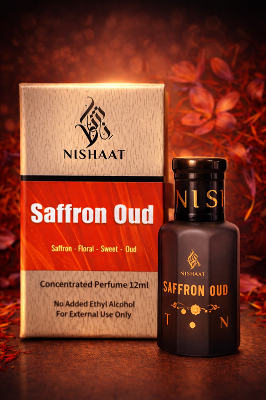 Saffron Oud alcohol-free attar perfume 12ml by Nishaat Australia