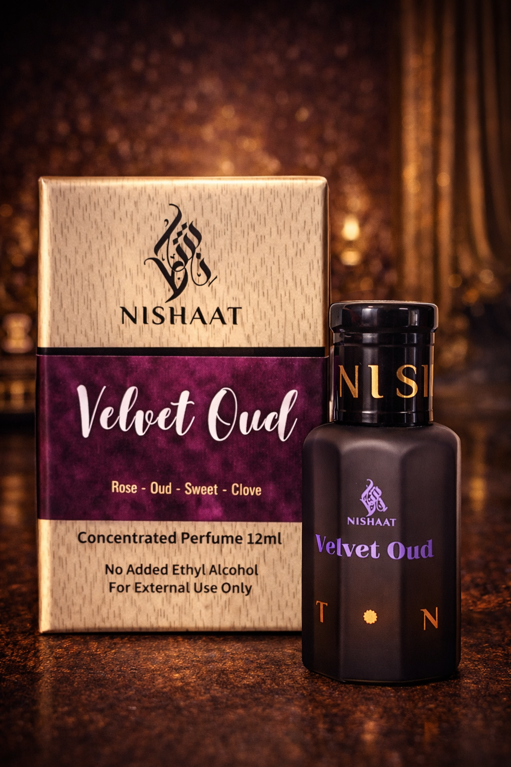 Velvet Oud alcohol-free attar perfume 12ml by Nishaat Australia